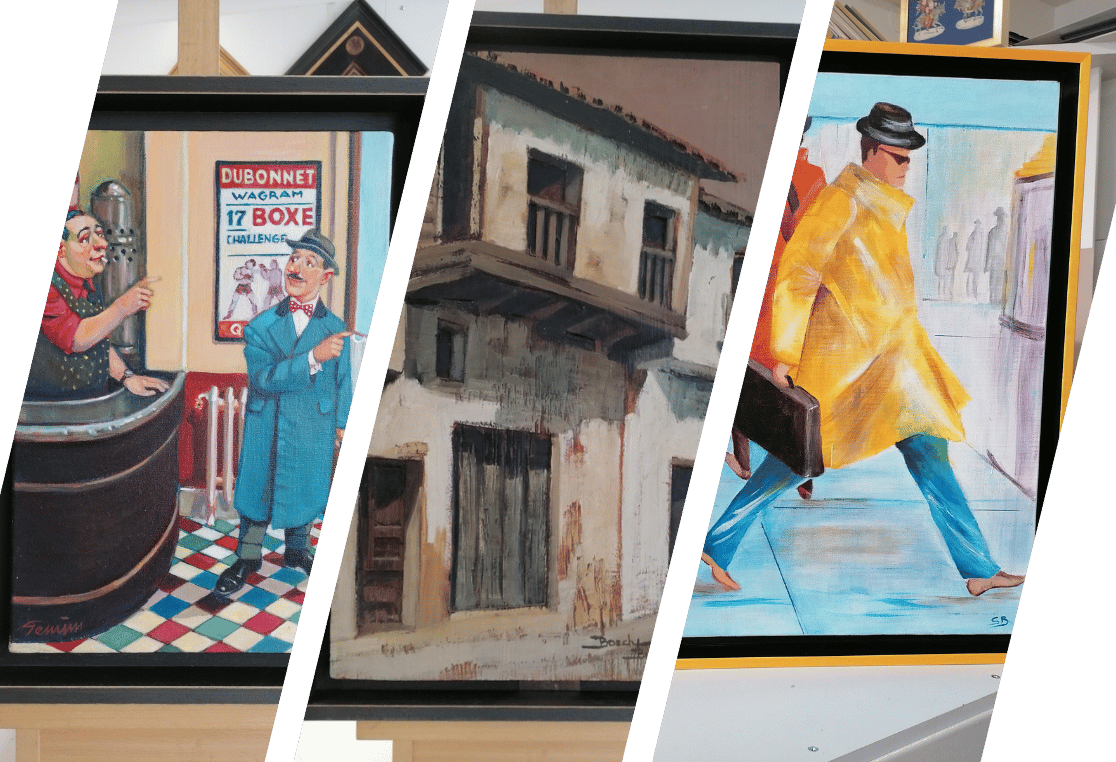 Tableaux présentés dans différentes caisses américaines